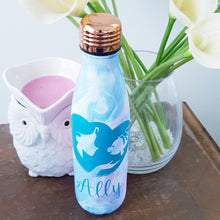 Little Mermaid Ariel Water Bottle Label - Personalised Name Sticker - Ariel Flounder Heart