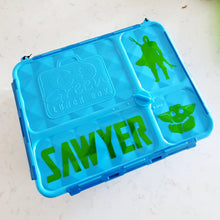 The Mandalorian & Baby Yoda Custom Lunchbox Stickers - Star Wars - Fits Go Green - Personalised Label Med/Large