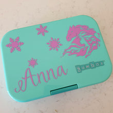 Elsa Portrait Waterhorse & Name Snowflake Lunchbox Sticker - Frozen 2 Personalised Lunchbox Decal Sticker