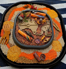 Sensory Tray - Australian Map Aboriginal Flag (Indigenous) - Nature Play