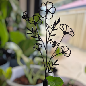 Teacher Gift - Personalised Extendable Plant Stake / Support -  Delicate Bee Flower Design