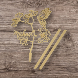 Personalised Extendable Plant Stake / Support - Butterfly Large Leaf Design  - Teacher Gift