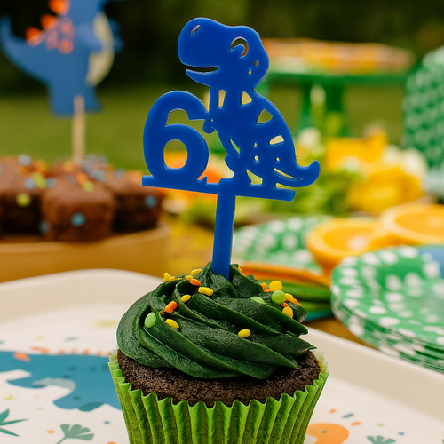 Dinosaur Cupcake Topper - Number 1-9