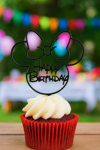 Minnie Mouse Happy Birthday Cupcake Topper