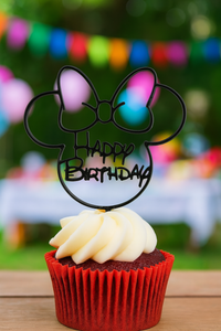 Minnie Mouse Happy Birthday Cupcake Topper