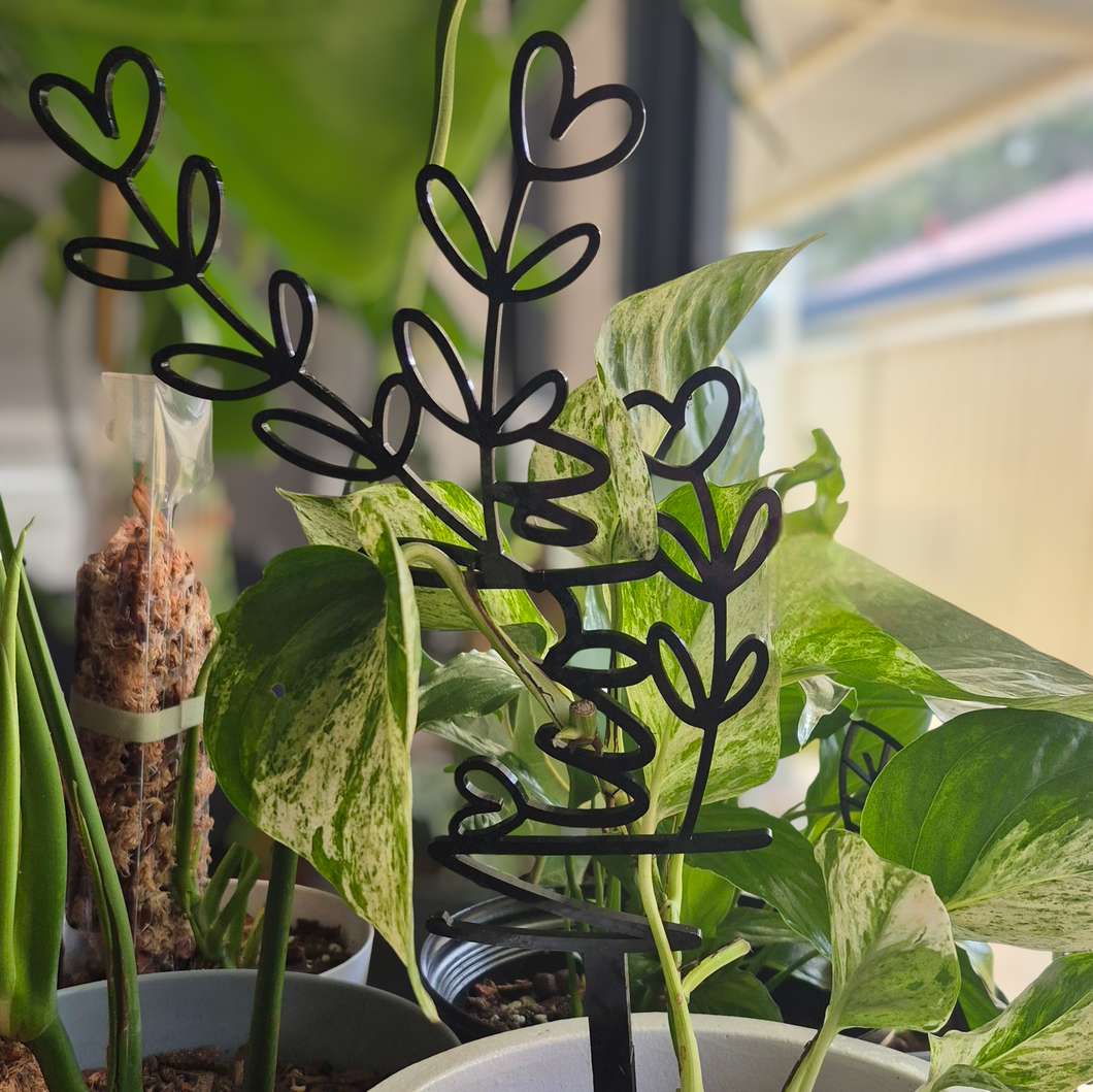 Personalised Extendable Plant Stake / Support - Heart Flower Design - Teacher Gift