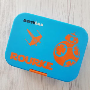 BB8 Star Wars & Name X Wing Personalised Lunchbox/Drink bottle Label Sticker