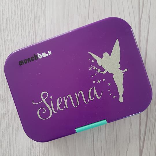 Tinkerbell Fairy & Name Personalised Lunchbox Label Sticker - Princess