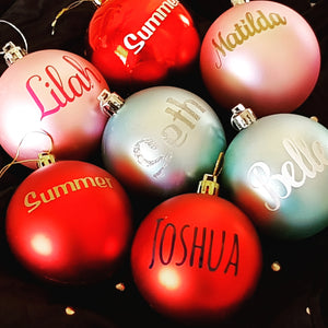 Small Christmas DIY Bauble Labels - 3" / 8cm Single Name Personalised Decal - Customised Label