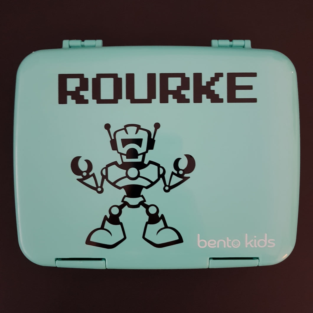 Robot & Name Lunchbox Decal Sticker - Out Of This World Gamer