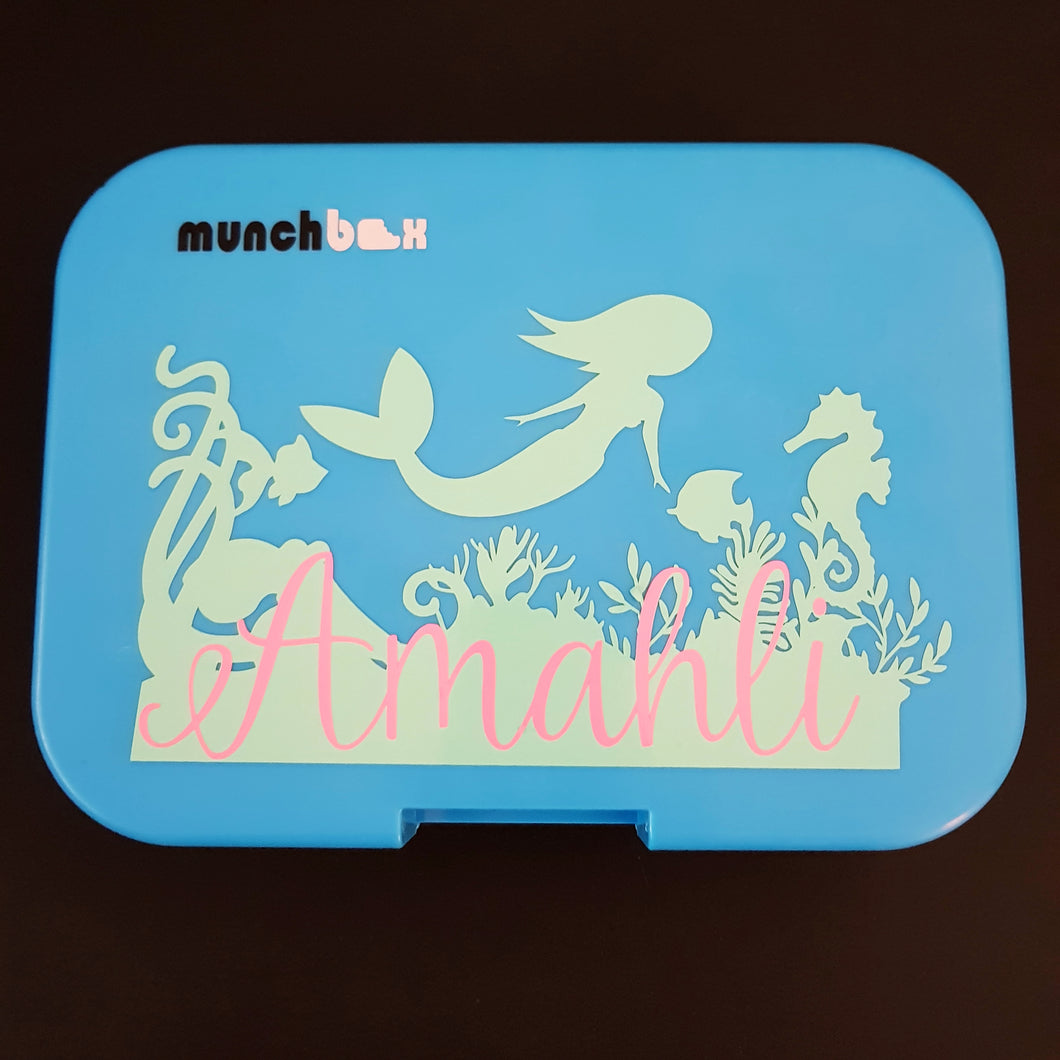 Under The Sea Mermaid Personalised Name Label - Large Lunchbox Decal Sticker