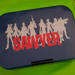 Fortnite Squad Scene Personalised Name Label - Large Lunchbox Decal Sticker