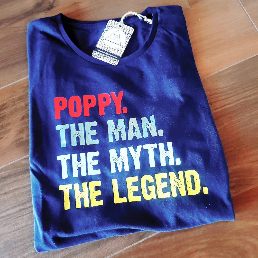The Man The Myth The Legend Poppy / Grandad / Dad Shirt Design - DIY Iron-On Decal - Heat Transfer Vinyl (HTV)