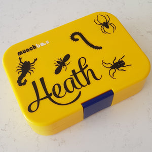 Bug Collection & Name Personalised Lunchbox Laptop Decal Sticker {Lizard Font}