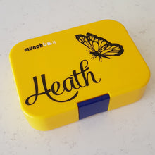Butterfly Profile & Name Personalised Lunchbox Laptop Decal Sticker {Lizard Font}