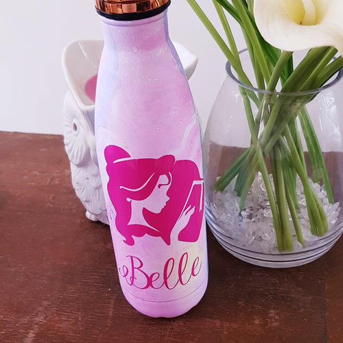 Beauty Belle Personalised Name Drink Bottle Label - Sticker Decal {Princess Am}