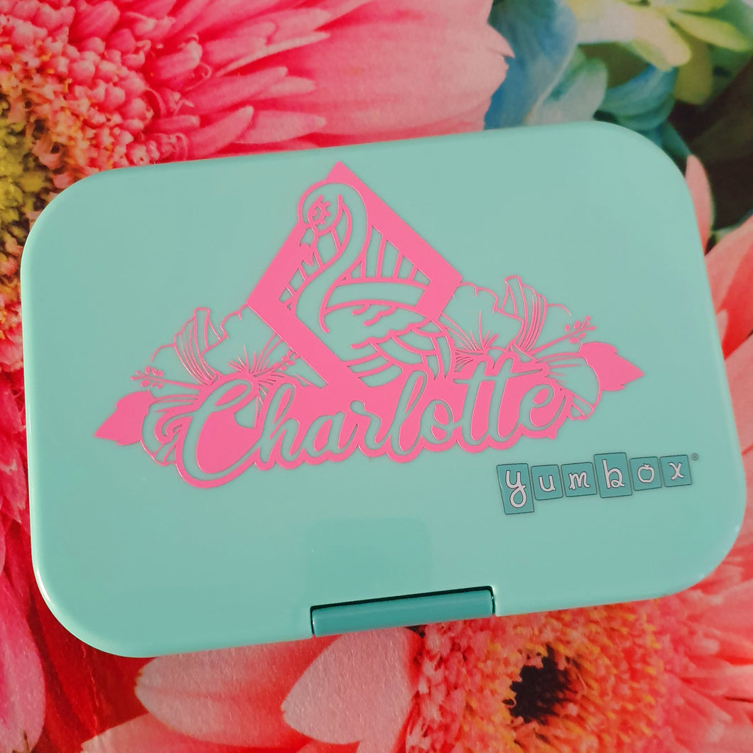 Miami Flamingo & Dance Knockout Name Lunchbox Decal Sticker - Ballet