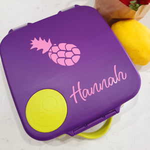 Pineapple Spring Lunchbox Name Decal - {Wilma Font} - Vinyl Label Sticker