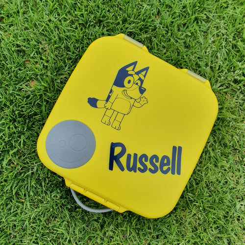 Bluey Name Personalised Label Sticker - Cartoon Dom Font Decal