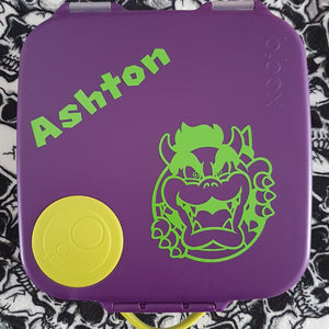 Large Bowser & Name Nintendo Switch Label (4/4.5") - Lunchbox Decal Sticker