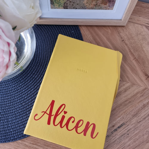 Personalised Notebook - Yellow A5 Textured Cover