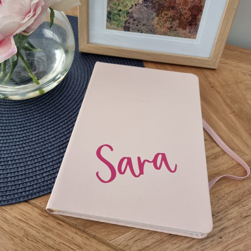 Personalised Notebook - Blush Pink A5 Textured Cover