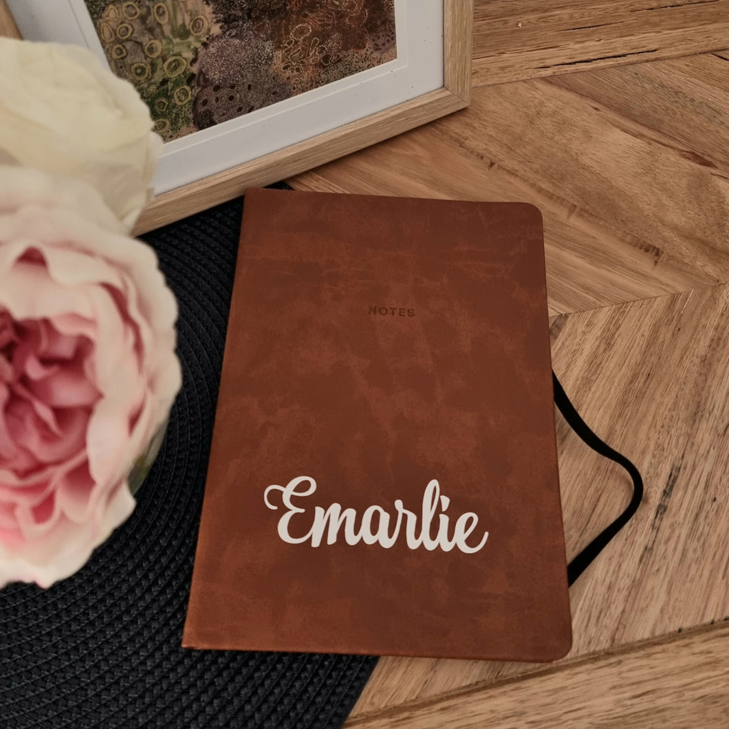 Personalised Notebook - Brown A5 Textured Cover