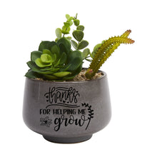 Teacher Gift Decal - Thanks For Helping Me Grow - DIY Plant Sticker Label - Large 5"/14cm