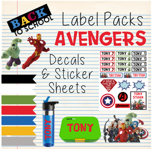 Avengers Superhero - Back to School Sticker & Decal Pack Marvel