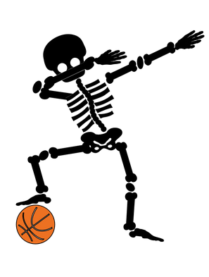 Basketball Dabbing Skeleton - DIY Iron-On Decal - Heat Transfer Vinyl (HTV)