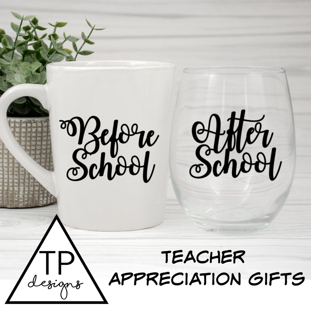 Teacher Appreciation Gift Labels - Before & After School Sticker Pair