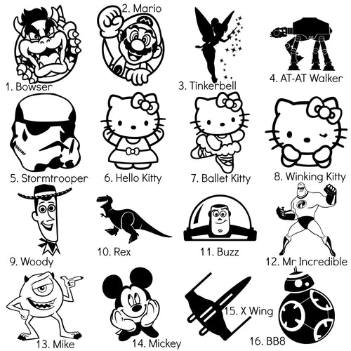 Extra Large Iron-On Character Icons - 20cm /8