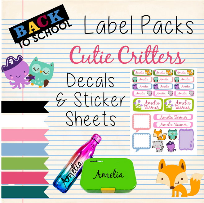 Cutie Critters - Back to School Sticker & Decal Pack