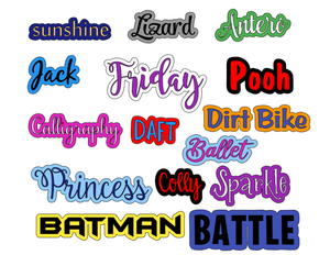 Large Double Layered Shadow Personalised Name Label - 15cm Drink Bottle Sticker - back to school