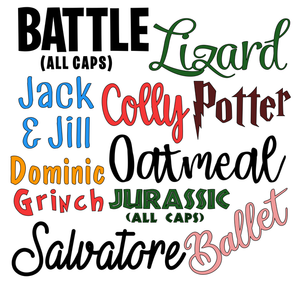 Personalised Shapes Name Label - 8cm / 3" Knockout Vinyl Decal Sticker