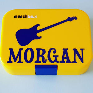 Guitar & Name Musician Lunchbox Personalised Bento Label Sticker {Sleigh Font}