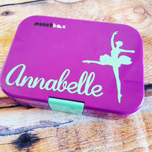 Ballerina & Name Lunchbox Decal Sticker {Qtr Note}
