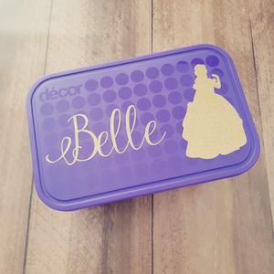 Belle & Name Princess Personalised Name Label Sticker - Lunchbox/Laptop / Drink Bottle {Princess Am}