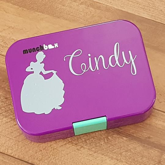 Cinderella & Name Personalised Princess Label Sticker - Lunchbox / Ipad / Drink Bottle Decal {Princess Am}