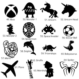 Small Iron-On Silhouette Icons - DIY Heat Transfer Decal - 6cm / 2.5"