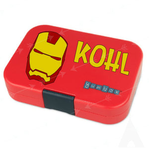 Iron Man & Name - Superhero Personalised Lunchbox Sticker