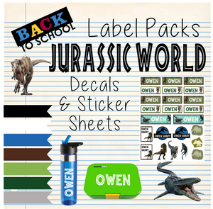 Jurassic World - Back to School Dinosaur Sticker & Decal Pack