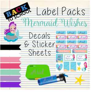 Mermaid Wishes - Back to School Sticker & Decal Pack