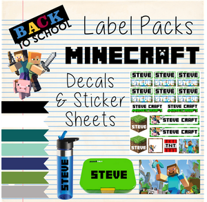 Minecraft  - Back to School Sticker & Decal Pack