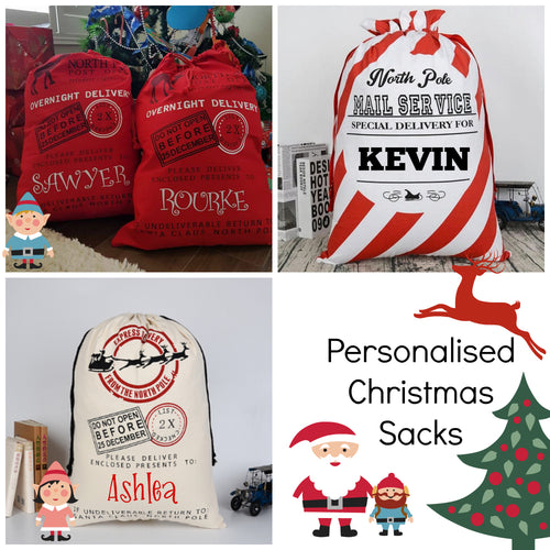 Personalised Canvas Christmas Santa Sack / Bag