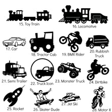 Small Silhouette Icons - 7cm/3" - Transport Theme - Planes Trucks Cars Motorbikes