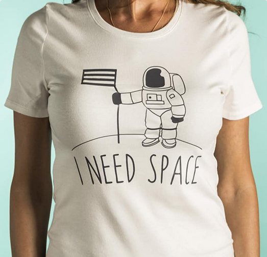 I NEED SPACE Astronaut Science - Punny Geek Chic Teacher  - DIY Iron-On Decal - Heat Transfer Vinyl (HTV)
