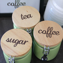 3" /8cm Coffee Tea & Sugar or Pantry Labels ~ Quarter Font